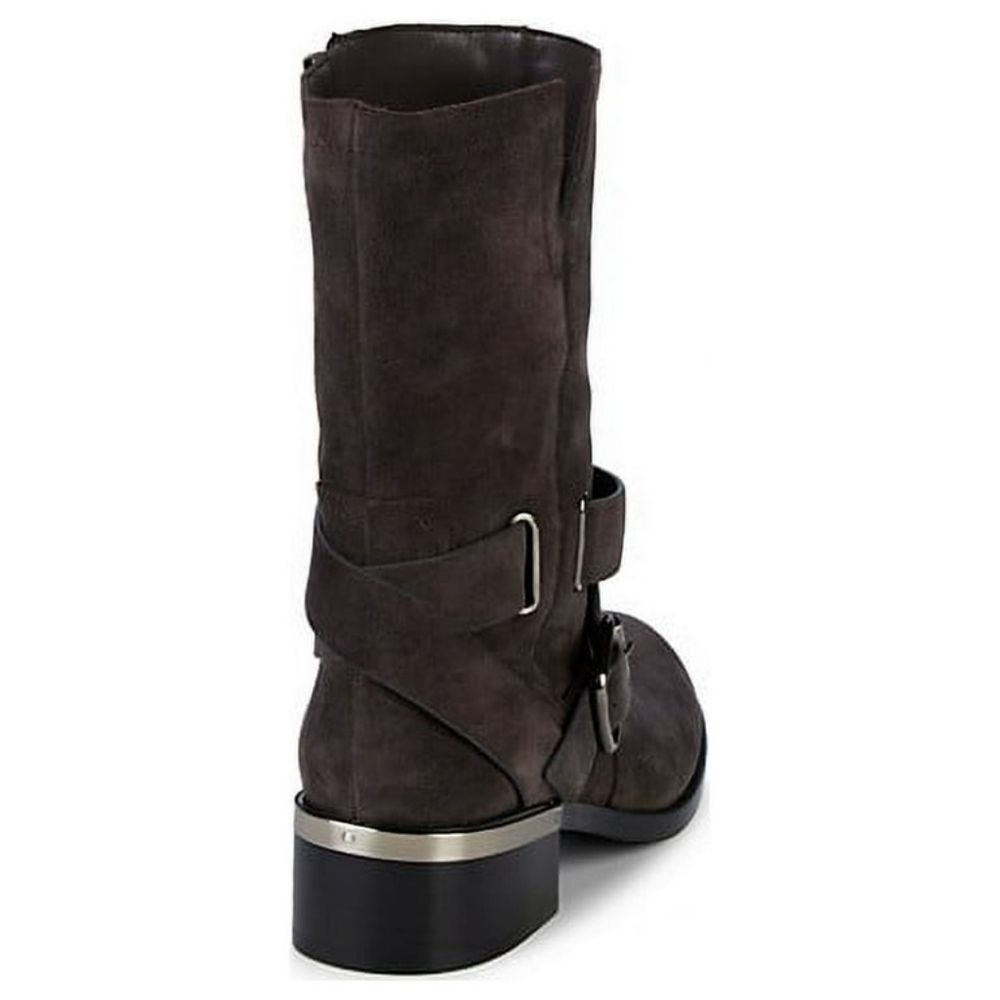 Vince Camuto NWOT Suede Wethima Brown Mid-Calf 2in Moto Boots Size 5M 🎉HP🎉 - Picture 9 of 13